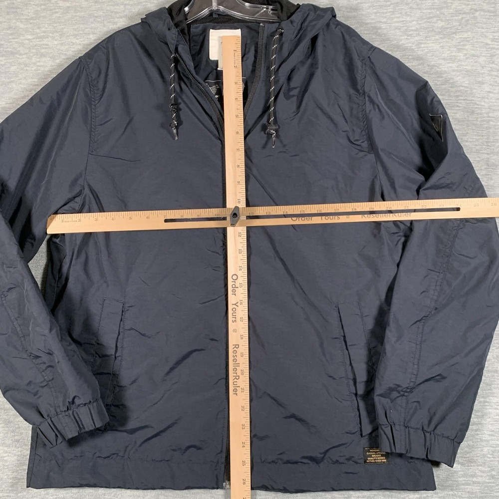 H&M L.O.G.G. Jacket Mens Large Blue Hooded Windbreaker Water Repellent Windproof - Picture 7 of 12